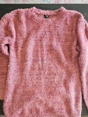 Fuzzy Crewneck Sweater - Pink